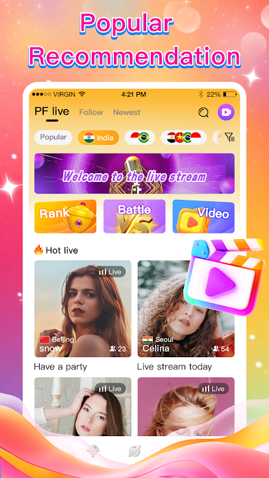 PF Live app screenshot